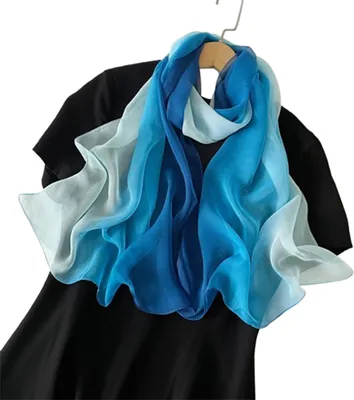 Produktbild von INF Schimmernder Schal: Eleganter Perlen-Chiffon-Schal Blau
