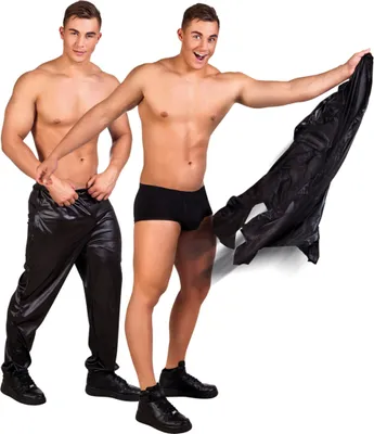 Produktbild von Stripperhose M/L – Schwarze Reißverschluss-Hose zum Abreißen für Männer