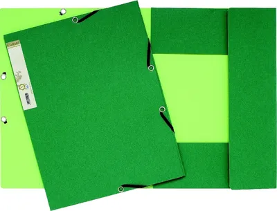 Produktbild von Eckspannmappe A4 380g/qm Karton hellgrün/dunkelgrün Packung mit 25 Stück