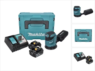 Produktbild von Makita DBO 180 RGJ Akku Exzenterschleifer 18 V 125 mm + 2x Akku 6,0 Ah + Ladegerät + Makpac