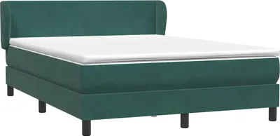 Obrázek produktu pro vidaXL Skříňová postel s matrací tmavě zelená 160x220 cm sametová