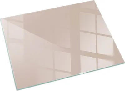 Produktbild von Farbe Hellbraun – Glasbodenplatte für – Kaminofen – Kaminplatte Glas – Schutzglas – Funkenschutzplatte –Glasbodenplatte Feuerfeste – Hitzeschutzplatte – Bodenschutz aus Glas – 60x40 cm