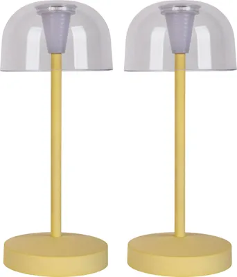 Produktbild von Näve Leuchten LED Außentischleuchte GOMBA mit LED Platine dimmbar LED Außentischleuchte GOMBA mit LED Platine dimmbar Außentischleuchten - 2er-Set Akku-/Tischleuchte "GOMBA" H: 18,5cm frosted almond, Tischlampe für den Außenbereich im Modern Style aus Metall und Kunststoff in beige, 18,5 cm hoch, Ø 8 cm, LED Platine – dimmbar – Berührungssensor – Akkubetrieb