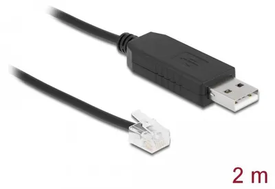 Image de DELOCK Adapterkabel USB Typ-A zu seriell RS-232 RJ12 2m