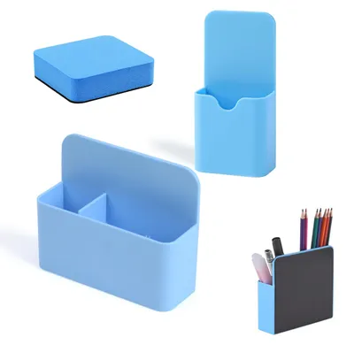 Produktbild von 2 magnetische Stifthalter, magnetische Aufbewahrungsbox mit Whiteboard-Radierer, 2 Größen