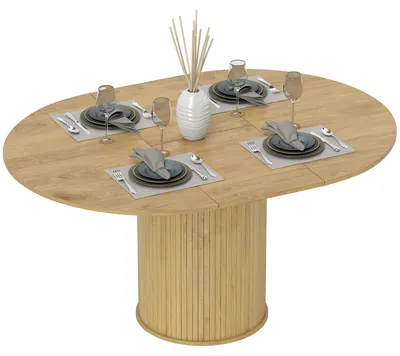 Produktbild von Ausziehbarer Esstisch, Kš¹chentisch fš¹r 6 bis 8 Personen, 110šC150 x 75 cm, Naturholzoptik