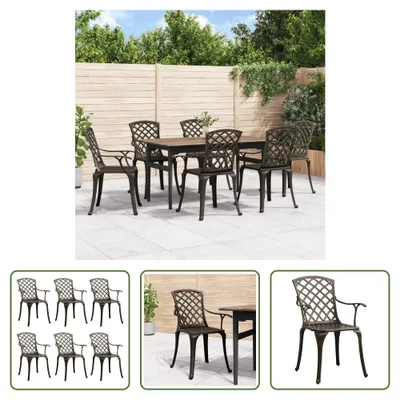 Produktbild von The Living Store Gartenstühle 6 Stk. Aluminiumguss Bronzen
