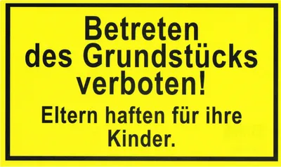 Produktbild von Hinweisschild Gebotsschilder Verbotszeichen Warnschild Betreten ... verboten!