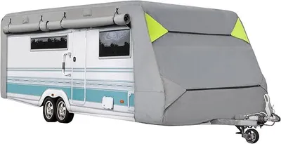 Produktbild von Wohnwagen-Schutzhülle | Abdeckung fürs Wohnmobil | atmungsaktive Abdeckplane | Wind- und wetterfest (670 x 250 x 220 cm)