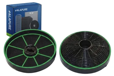 Image de Filtre à charbon longue durée Alapure, compatible avec les modèles ETNA AP460RVS / AP460ZT / AP490RVS (lot de 2)