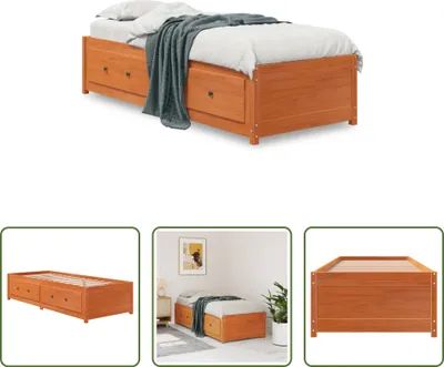 Produktbild von The Living Store Tagesbett ohne Matratze Wachsbraun 90x200 cm Massivholz Kiefer