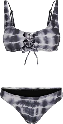 Image de Urban Classics Ladies Lace Up Tie Dye Bikini noir/blanc - XS