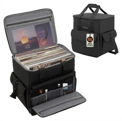 Obrázek produktu pro Vinylová taška na 60 LP desek, úložný prostor, obal na gramodesky pro hudbu