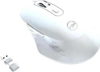 Produktbild von Kabellose Maus – – Omega – Bluetooth- und 2,4-GHz-Empfänger – Weiß – Leise Klicks – Einstellbare Präzision