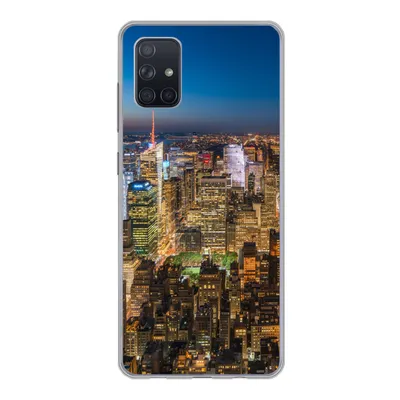 Produktbild von MuchoWow® Handyhülle Schutzhülle Hülle für Samsung Galaxy A71 New York - Farben - Nacht Silikon Softcase Handy Hülle - Kartenbesitzer