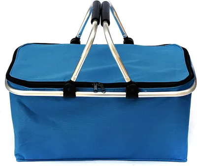 Produktbild von Faltbarer Picknickkorb, isoliert, Schwarz, Blau, Rot