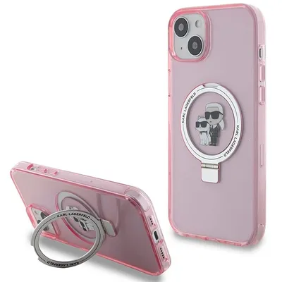 Immagine prodotto di Karl Lagerfeld Klhmp15Shmrskcp Custodia rigida per Iphone 15 / 14 / 13 6.1 Różowy/Pink Stand Anello Karl&Choupettte Magsafe