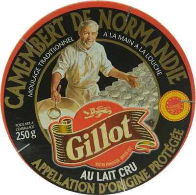 Produktbild von Gillot Noir Camembert de Normandie AOP 4x 250g französischer Weich-Käse Rohmilch