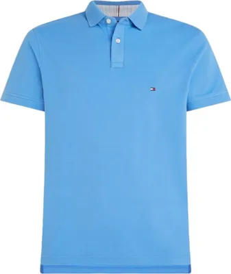 Produktbild von Tommy Hilfiger Polo blau einfarbig Baumwolle normale Passform