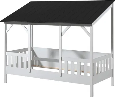 Produktbild von Vipack  Hausbett mit 90 x 200 cm Liegefläche, Dach in Schwarz