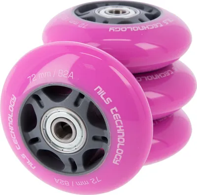 Produktbild von Pinkes 72x24 82A-Rollenset (4 Stück) + ABEC-7-Kugellager (8 Stück)