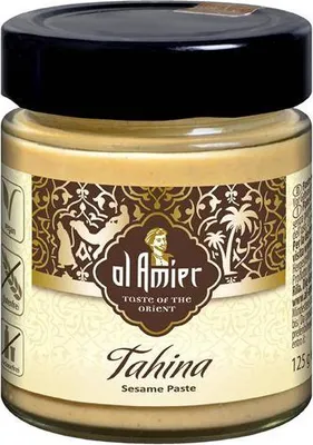 Produktbild von Al Amier Tahina Sesame Paste 125 G Glas  Vegan Glutenfrei Instensiv mit leichten Röstaroma