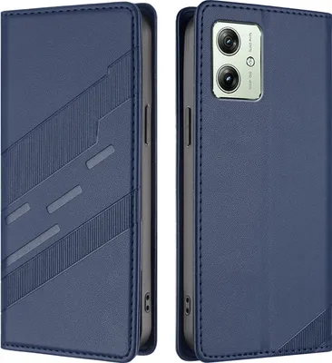 Obrázek produktu pro Pouzdro pro Motorola Moto G14/Moto G54,Polyuretankožené peněženkové pouzdro s přihrádkou na karty a funkcí stojánku Blau