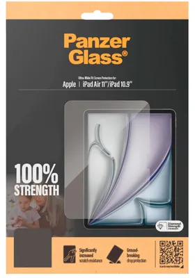 Produktbild von PanzerGlass ® Displayschutz iPad Air 11'' (2024-2026) | iPad 11'' (2025) | iPad 10.9'' (2022) | Ultra-Wide Fit, Apple, Apple - iPad Air 11" (2026), Apple - iPad Air 11" (2025), Apple - iPad Air 11" (2024), Apple -..., Trockene Anwendung, Kratzresistent, Schockresistent, Transparent, 1 Stück(e)