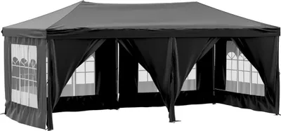 Produktbild von vidaXL Partyzelt Faltbar mit Seitenwänden Schwarz 3x6 m