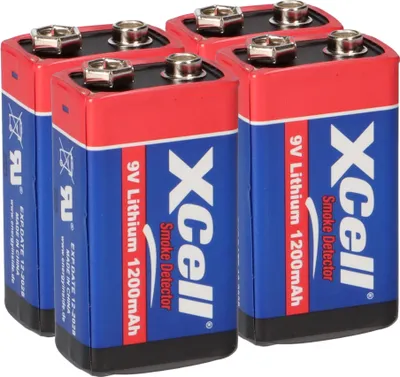Immagine prodotto di 4x rilevatore di fumo 9V batterie al litio per allarmi antincendio 9v blocco batteria 10 anni