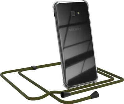 Produktbild von EAZY CASE Handykette kompatibel mit Samsung Galaxy J4 Plus, Handyhülle mit Umhängeband, Handykordel, Schutzhülle Clear, Band in Grün