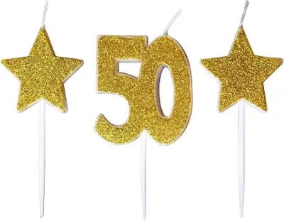 Produktbild von Geburtstagskerzen „50“ mit Sternen – GoParty