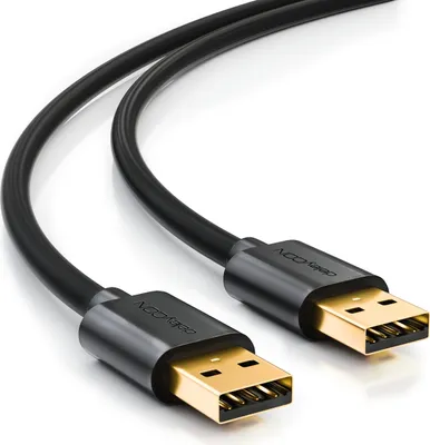 Produktbild von deleyCON 1m USB 2.0 High Speed Kabel Datenkabel - USB A-Stecker zu USB A-Stecker - schnelle und sichere Datenübertragung Passgenaue Stabile USB Stecker Abwärtskompatibel