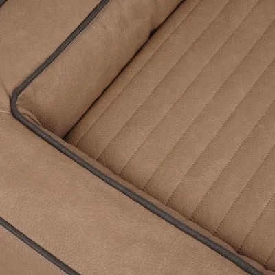Produktbild von Knuffelwuff Orthopädisches Hundebett aus Laser gestepptem Kunstleder Montego 85 x 65cm Camel