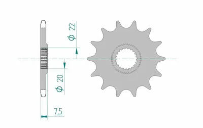 Produktbild von AFAM Stahl Standard Ritzel vorne - 520
