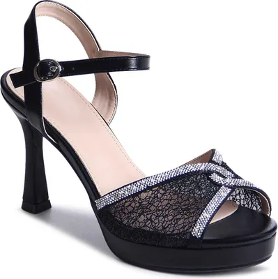 Produktbild von topschuhe24 3167 Damen Glitzer Riemchen Sandaletten , Farbe:Schwarz, Größe:38 EU