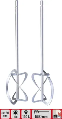 Image de kwb by Einhell Accessoires pour malaxeurs à peinture et à mortier Malaxeur Twin pour mortier 120x550 mm