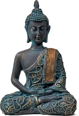Zdjęcie produktu dla Budda W Medytacji Antyczny wygląd Tajlandia - 170 G; 9x5x14 cm Zestaw 2 szt