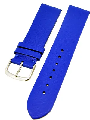 Produktbild von Uhrenarmband weiches Kalbslederband Königsblau ohne Naht 20mm