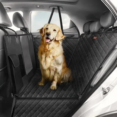 Produktbild von Hundedecke für Autos – Wasserdicht – Rutschfest – Kratzfest – Universeller Schutz für die Rückbank – Seitenschutz – Sichtfenster – Hundedecke