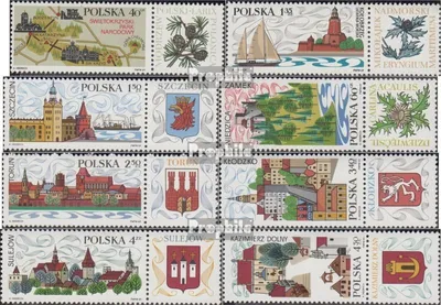 Produktbild von Briefmarken Polen 1969 Mi 1916Zf-1923Zf mit Zierfeld (kompl.Ausg.) postfrisch Fremdenverkehr