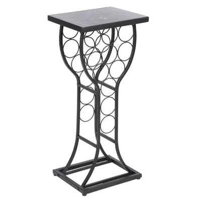 Productafbeelding van Meubels van metaal met een marmerlook, tafel met wijnopslag, organizer, rek en display