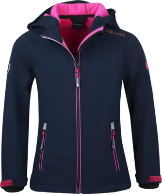 Produktbild von Trollkids Mädchen Trollfjord Softshelljacke navy/magenta 176