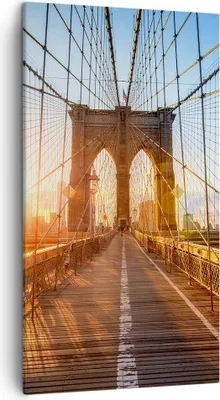 Produktbild von Bild auf Leinwand - Leinwandbild - New York Brücke - 45x80cm - Wand Bild - Wanddeko - Wandbilder - Leinwanddruck - Bilder - Kunstdruck - Wanddekoration - Leinwand bilder - Wandkunst - PA45x80-3707