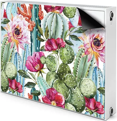 Produktbild von Magnet Radiator Magnet Mat Heizkörperverkleidung Heizkörper-Abdeckung Heizung 100x60 cm  - Blumen, Kaktus