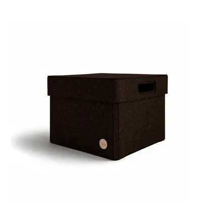 Produktbild von Aufbewahrungsbox CLASSIC Filz 27 x 27 x 20 cm mit Deckel in dunkelbraun meliert