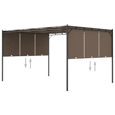Zdjęcie produktu dla VidaXL Altana ogrodowa z zasłoną boczną 4x3x2,25 m taupe