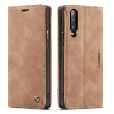 Immagine prodotto di Custodia Huawei P30, Custodia retrò in Finto cuoio, tasche per carte, chiusura magnetica, custodia con funzione stand per Huawei P30 Marrone