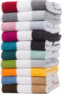 Zdjęcie produktu dla Ręcznik prysznicowy i kąpielowy w paski z pętelką do zawieszania, 100% bawełna, 70 x 140 cm – 9700