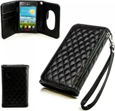 Produktbild von LG Optimus L4 II E440 Booksytle Handtasche Mirror Schwarz